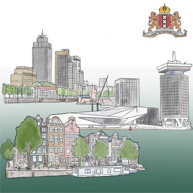 Boroughs of Amsterdam Illustration made by Taeke Daatselaar from Artoco